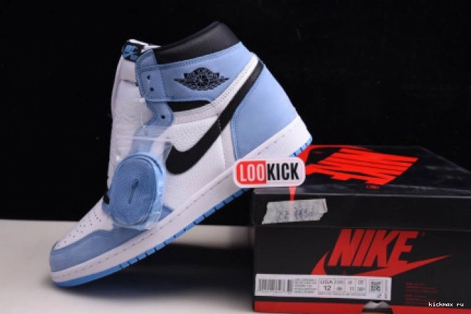 Cheap MAX UNIVERSITY RETRO 1 JORDAN BLACK WHITE AIR BLUE 555088-134 HIGH 0627